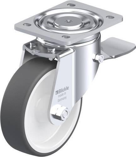 Blickle Lenkrolle LH-POTH 150G-ST mit Feststeller in Silber, Rad-Durchmesser: 15 cm, Tragfähigkeit: 500 kg - Bild 1