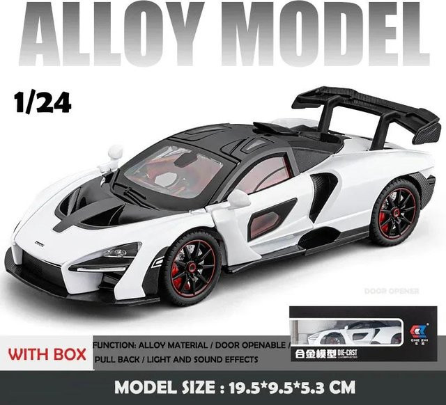 Linyi toy car Senna Supercar Modell, 1:24 Maßstab, Metall, mit Ton und Licht, ab 14 Jahren - Bild 1