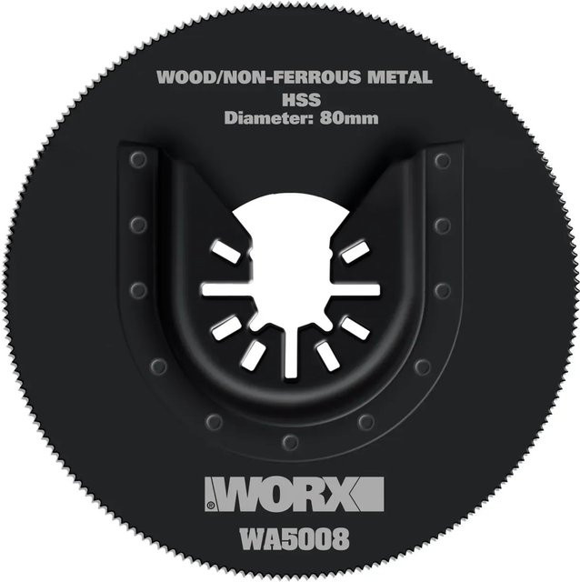 Worx HSS Sägeblatt WA5008 für Holz, Metall und Kunststoff, Durchmesser: 80 mm, Schwarz - Bild 1
