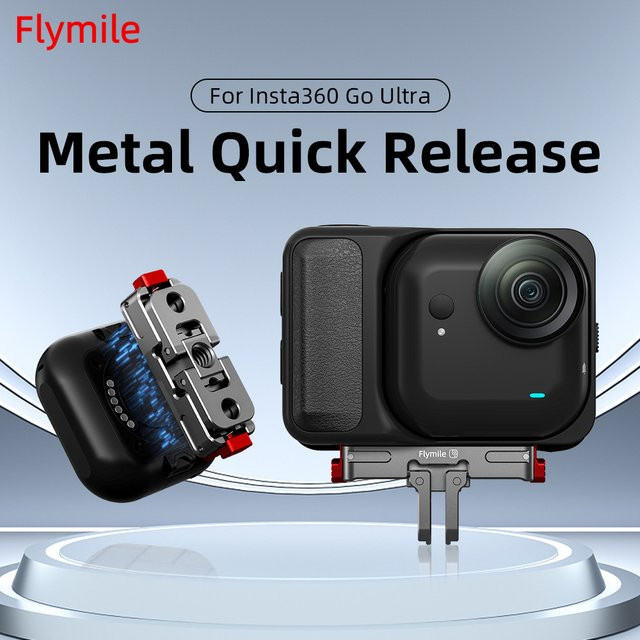 Magnetischer Quick Release Basis Adapter aus Aluminium für Insta360 Go Ultra mit Verlängerung Mount Halterung - Bild 1