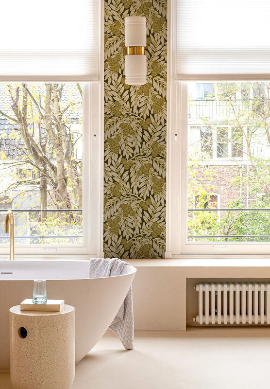 Isidore Leroy Tapete Matin in Beige mit floralem Art Nouveau und botanischem Design aus Vlies - Bild 3