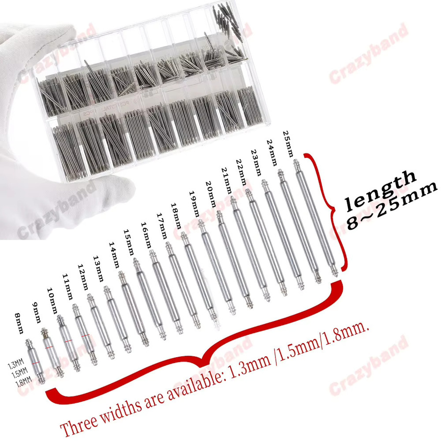 crazyband Federstege Edelstahl, 1,3 mm/1,5 mm/1,8 mm, Uhrenarmband-Reparaturwerkzeug - Bild 2
