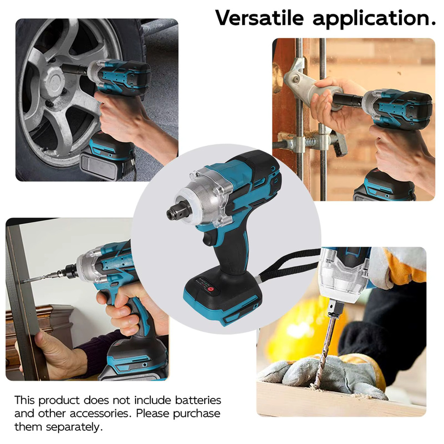 Makita Bürstenloser kabelloser elektrischer Schlagschrauber mit 520 N.m Drehmoment, 1/2 Zoll Antrieb, kompatibel mit Makita 18V Akku, Blau - Bild 2