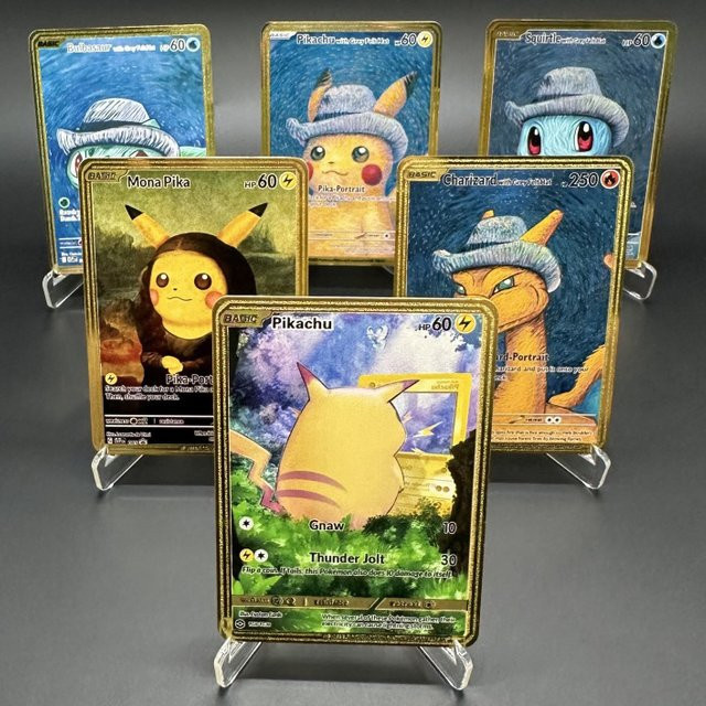 Potdemiel Pokémon Metall-Karten, Pikachu, Glurak, Bunt / Mehrfarbig - Bild 1