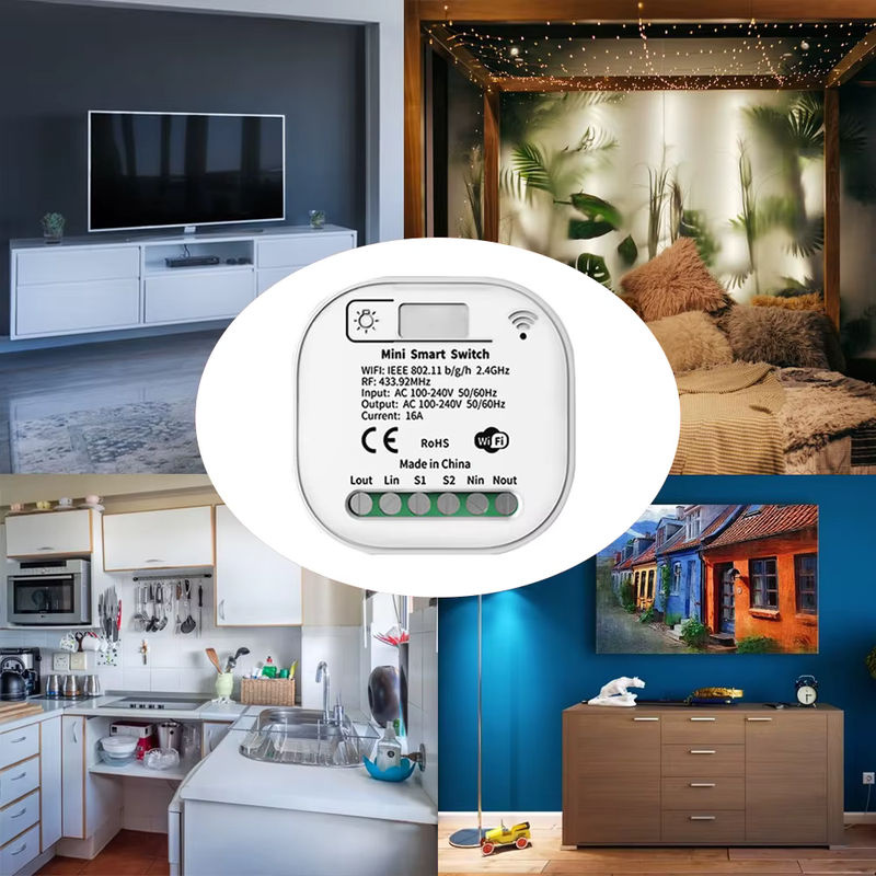 Tuya Smart Wifi Lichtschalter Weiß – Selbstversorgender WLAN Wandschalter ohne Batterie mit 433MHz Controller, 220V 16A, kompatibel mit Alexa - Bild 5