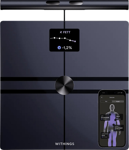 Withings BodyFit Körperfettwaage in Schwarz mit Glasoberfläche - Bild 1
