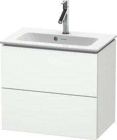 Duravit Waschtischunterschrank Compact L-Cube in Weiß, wandhängend mit 2 Schubladen, B: 62 cm, T: 39,1 cm, H: 55 cm - Bild 1