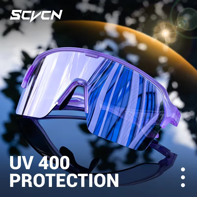 SCVCN Sportsonnenbrille, Herren, Vollrand, Kunststoff, lila - Bild 2