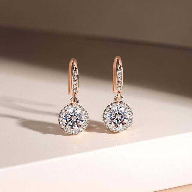 Lucky Star Jewelry Ohrstecker, Zirkonia, Kupfer, Roségold, Damen - Bild 1