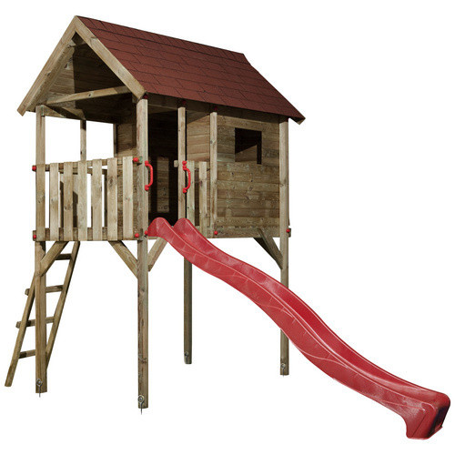 Weka Spielturm Tabaluga mit Wellenrutsche in Holzfarben und Beige, B/H/T: 375 x 332 x 255 cm - Bild 2
