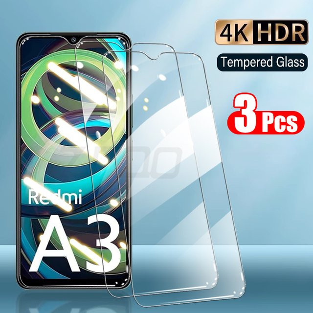 3er-Set gehärtetes Glas Display Schutzfolie für Xiaomi Redmi A3 A2 A1 Plus A1 in Transparent - Bild 1