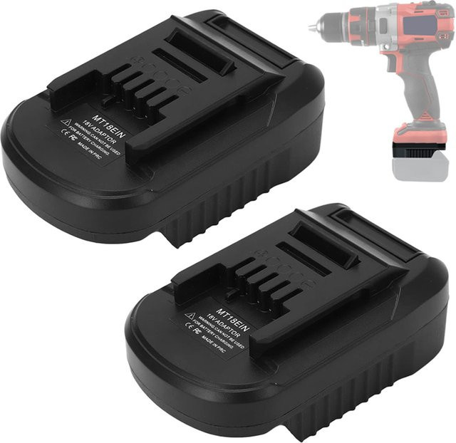 Adapter für Makita 18V auf Einhell 18V Akku Konverter Set, Schwarz - Bild 1