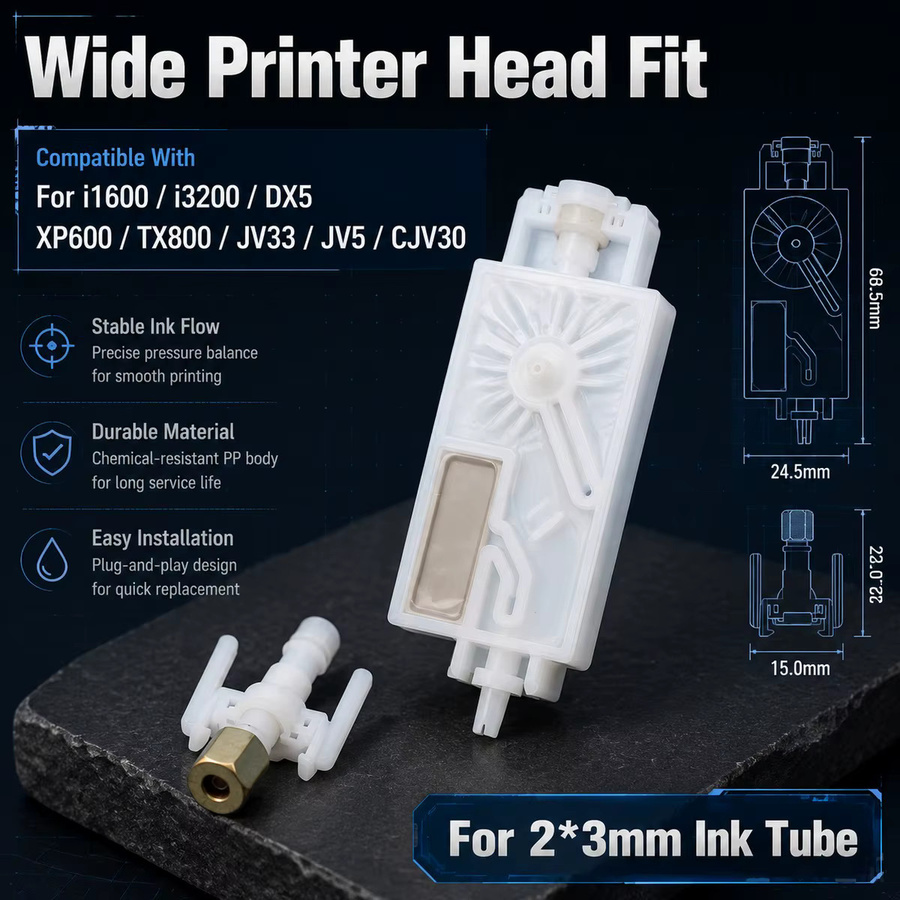 Tintenfilter-Dämpferanschluss für Epson i1600 i3200 XP600 DX5 TX800 Mimaki CJV30 JV33 JV5 DTF und Sublimationsdruck - Bild 4