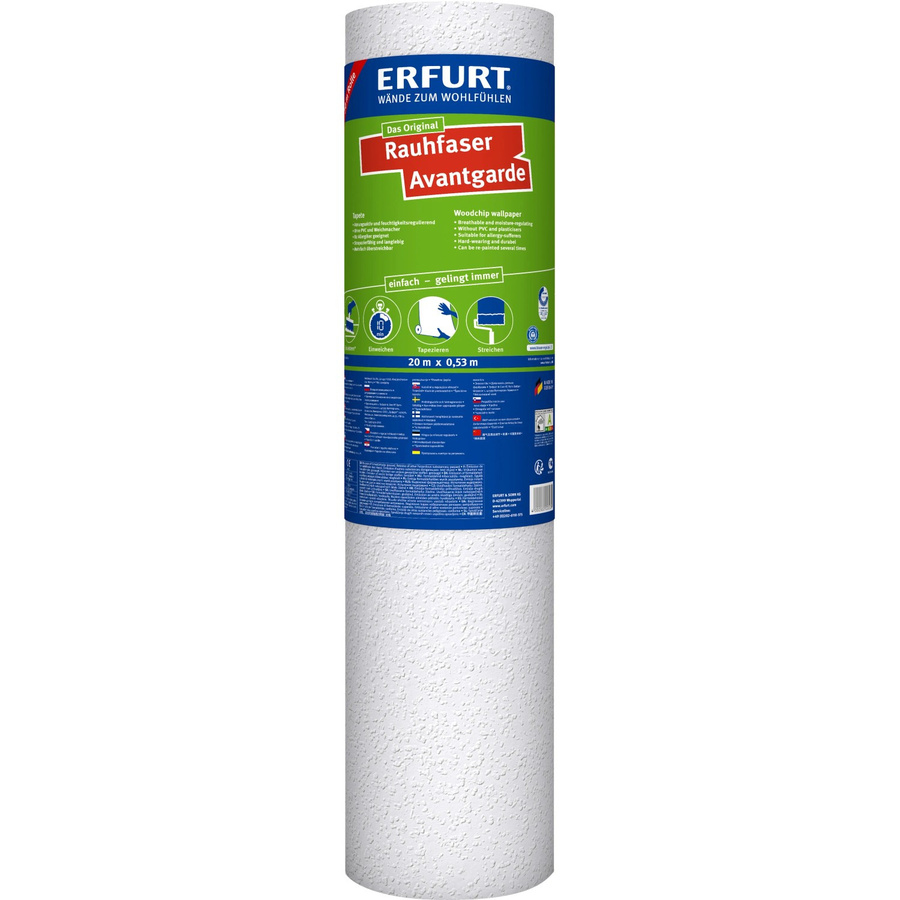 Erfurt Raufasertapete Avantgarde weiß matt strukturiert B: 53 cm, L: 1300 cm - Bild 2