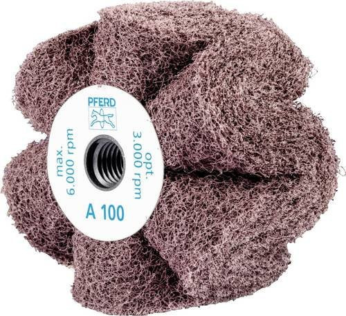 PFERD TOOLS POLINOX Vlies-Schleifrad PNG für Feinschliff und Finish, Durchmesser: 100 mm, Breite: 50 mm, Gewinde: 5/8-11 A100, Farbe: Braun - Bild 1
