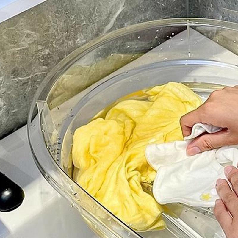 TOMTOP JMS Waschbrettbecken transparent, 22 l doppelseitiger Waschzuber mit integriertem Waschbrett zum Händewaschen - Bild 3