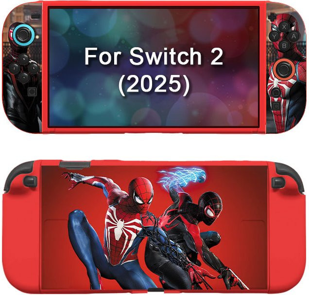 TOPTOY Spider Hero Schutzhülle für Nintendo Switch 2 2025 mit weicher TPU-Silikonhülle für Joy Con Controller - Bild 1