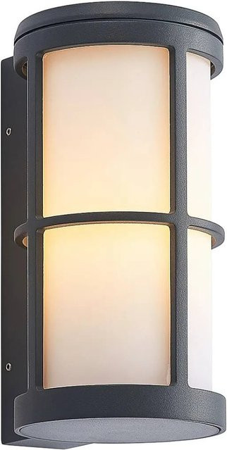 Lucande Wandleuchte Kelini Außen Schwarz Aluminium Modern 1-flammig E27 IP54 H: 23,0 cm, B: 15,0 cm, T: 12,0 cm - Bild 1