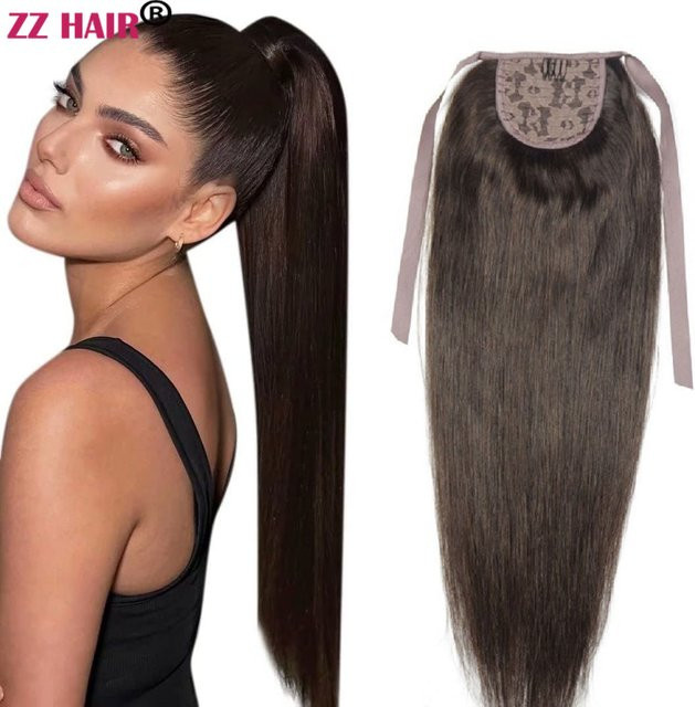 ZZHAIR Remy-Haarverlängerung, glatt, 40,6–61 cm, 60–80 g, Unisex - Bild 1