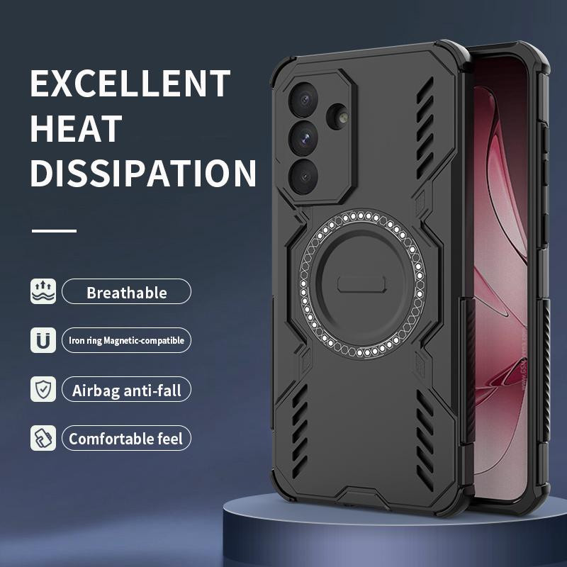 Magnetische Schutzhülle für OPPO A5 4G mit Wärmeableitung und Unterstützung für kabelloses Laden in Schwarz - Bild 3