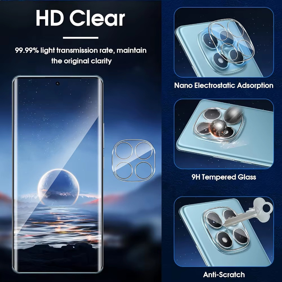 NNBILI 4 Stück Displayschutzfolie für Xiaomi Redmi Note 14 Pro 5G und Poco X7 5G/4G, 3D Full Coverage, 9H Härte, transparent - Bild 2