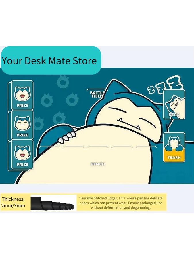 Potdemiel Snorlax Spielmatte als Schreibtischunterlage für TCG-Gaming-Sammler - Bild 2