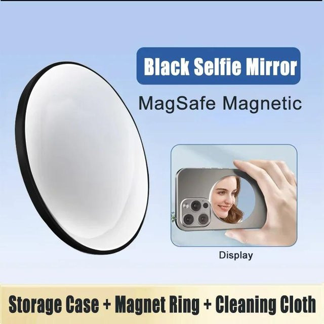 YULIN Magnetische Selfie-Spiegel Kameralinse für MagSafe iPhone und Samsung in Schwarz - Bild 1