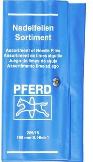 PFERD Präzisions-Nadelfeilen-Set 12-teilig in blauer Rolltasche, Schweizer Hieb 1, Länge: 160 mm - Bild 1