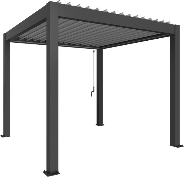 Biohort Pergola modern aus Stahl in Dunkelgrau-Metallic und Silber-Metallic, B/H/T: 312 x 264 x 312 cm - Bild 1