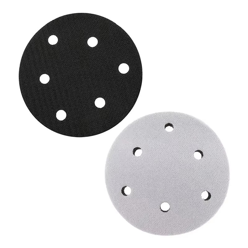 6-Loch Soft Interface Pad Klettverschluss Schleifscheibe Puffer Schwamm in Weiß, Durchmesser: 12,5 cm - Bild 4