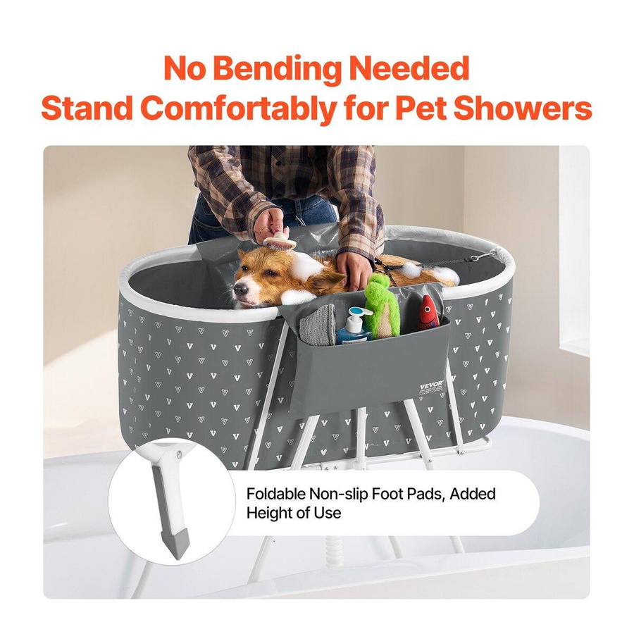 Buying Solutions MB Faltbare Hundebadewanne Erhöhte Duschstation für Kleine und Mittlere Haustiere in Grau - Bild 2