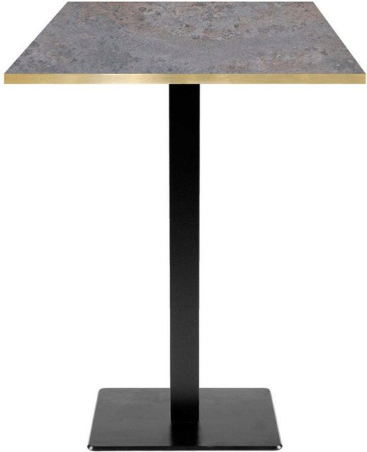 RestooTab Stehtisch Milan quadratisch mit antik metallischer Platte und schwarzem Gestell, B/T/H: 60 x 60 x 113 cm - Bild 1