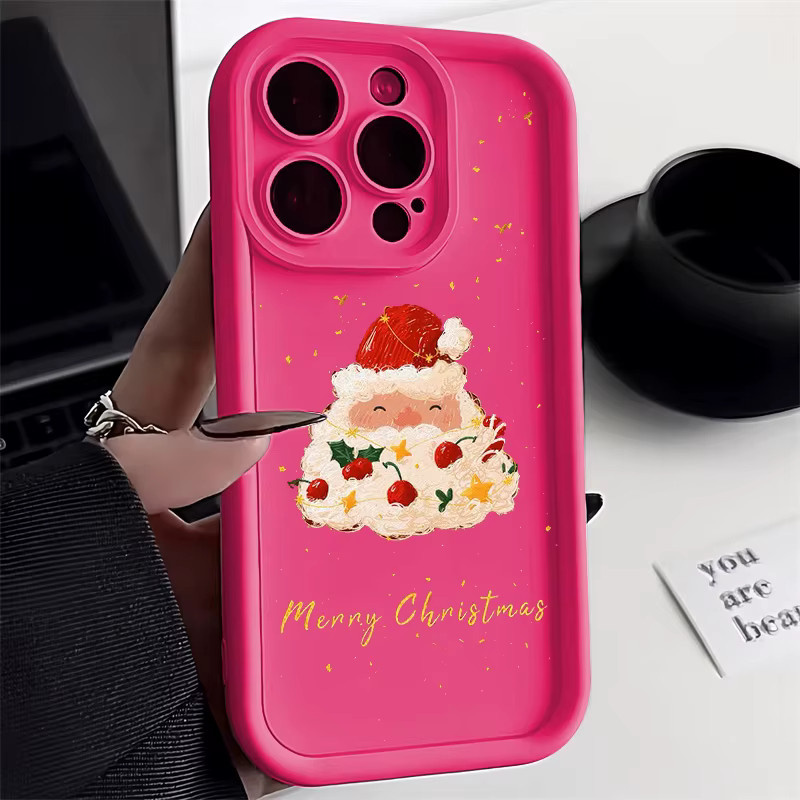 Weihnachten Santa Claus Stoßfeste Handyhülle für iPhone 11 12 13 14 15 16 17 Pro Max Air Plus mini in Schwarz - Bild 2