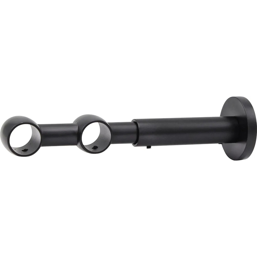 Mydeco Gardinenstangen-Halterung Noble aus Metall, 2-läufig ausziehbar, Schwarz, Ø 2 cm, Abstand: 60 cm - Bild 2