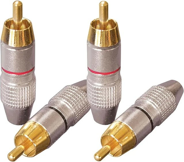Dynavox Cinchstecker X-2022 Set in Rot, Schwarz und Silber (4 Stück) - Bild 1