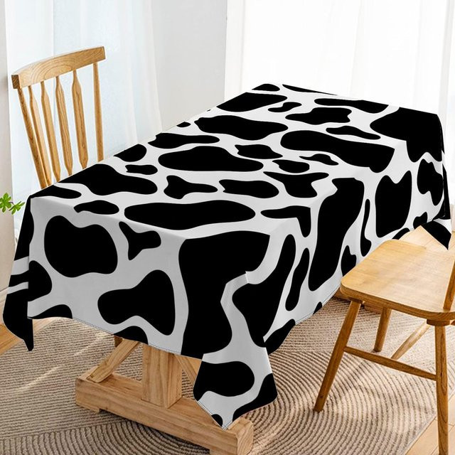 Wasserdichte Tischdecke mit Kuhmuster von JMG Household Supplies, schwarz, B/L: 140 x 180 cm - Bild 1