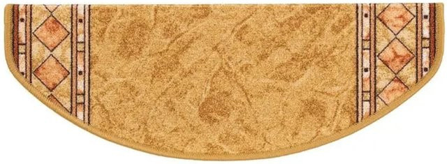 KARAT Stufenmatte Rügen Beige Halbrund, selbstklebend, strapazierfähig, B: 65 cm, T: 23,5 cm - Bild 1