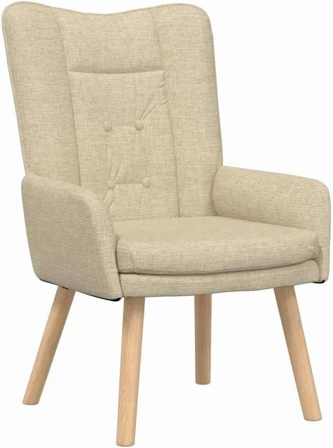 vidaXL Relaxsessel in Beige mit Armlehnen aus Stoff und Stahl, B/T/H: 63 x 67 x 94 cm - Bild 1
