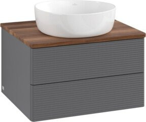 V&B Waschtischunterschrank Antao mit Frontstruktur in Anthrazit lackiert, B/T/H: 60 x 36 x 50 cm - Bild 1