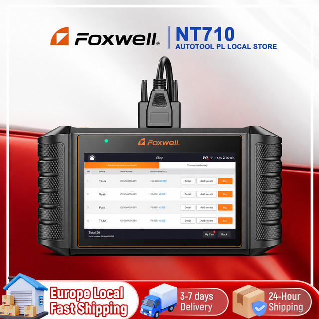 FOXWELL NT710 OBD2 Kfz-Diagnosegerät in Schwarz mit bidirektionaler A/F-Anpassung, Öl-, ABS- und EPB-Reset sowie 30 Rücksetzfunktionen - Bild 1
