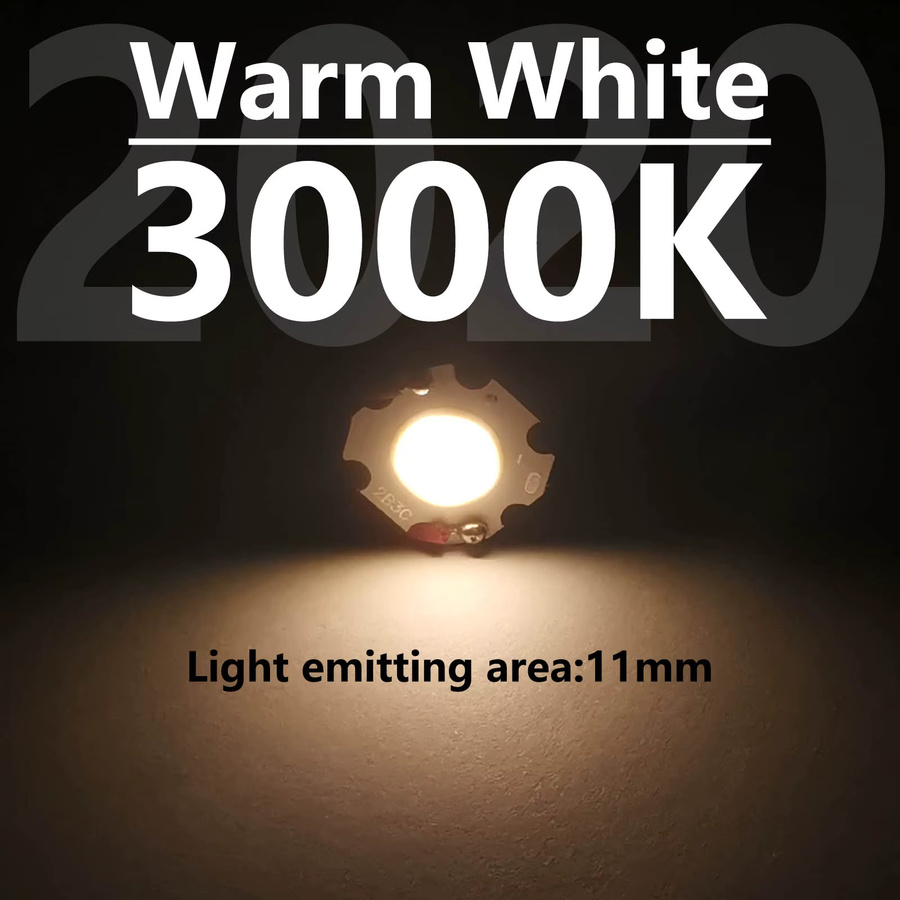 15 Stück DT&ZM Hochleistungs LED COB Chips für Strahler und Downlights, Warmweiß, Durchmesser: 11 mm - Bild 2