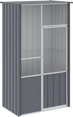 vidaXL Voliere aus verzinktem Stahl in Anthrazit, B/T/H: 115 x 78 x 200 cm