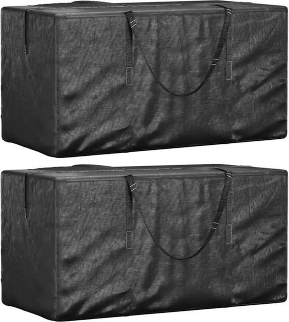 vidaXL Aufbewahrungstasche für Gartenkissen, 2er-Set, Schwarz, B/T/H: 150 x 75 x 75 cm - Bild 1