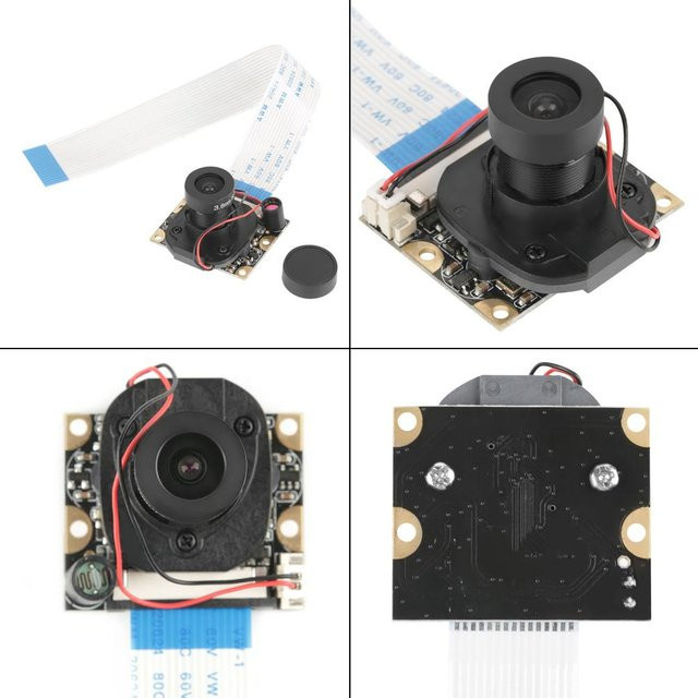 Painter 5 Megapixel Nachtsicht Kameramodul Board mit IR CUT für Raspberry Pi, Schwarz - Bild 1