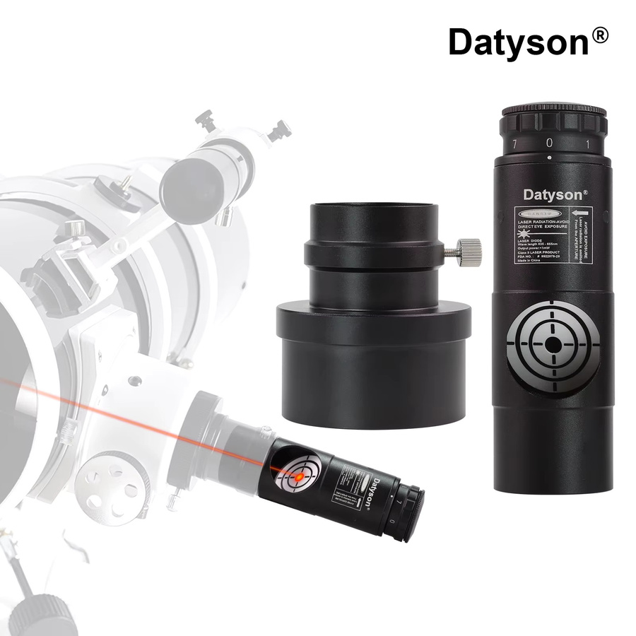 Datyson Laserkollimator in Rot mit 2-Zoll-Adapter für Newtonsche und SCT-Reflexionsteleskope, 1,25 Zoll - Bild 3