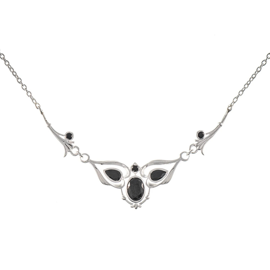 Collier 925 Silber, Zirkonia schwarz, Damen - Bild 1