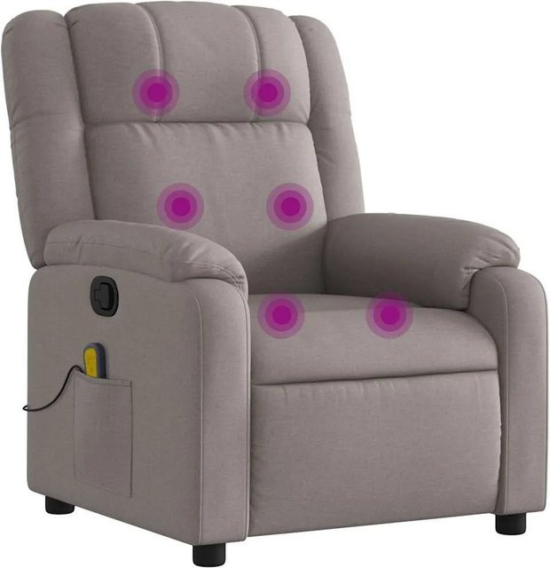 vidaXL Massagesessel in Taupe und Grau aus Stoff mit Armlehnen - Bild 1