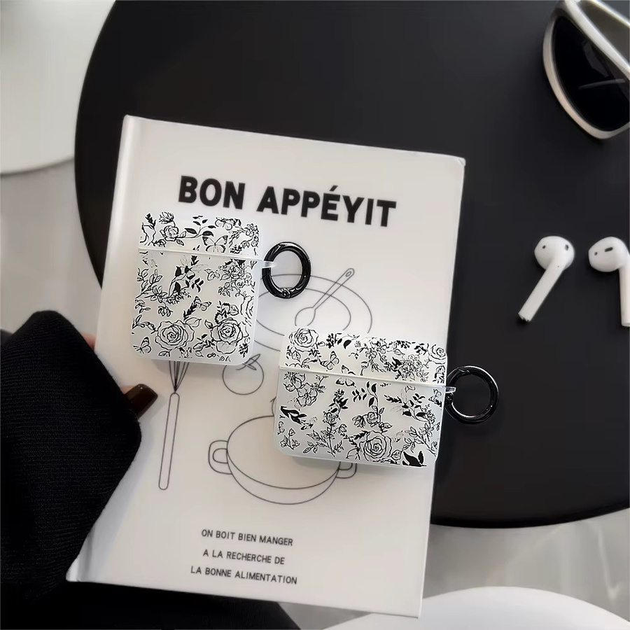 Schutzhülle mit Rosenblüten-Aufdruck für Apple AirPods 1, 2, 3, 4 und AirPods Pro 2, kabellose Kopfhörerabdeckung und Zubehör - Bild 3