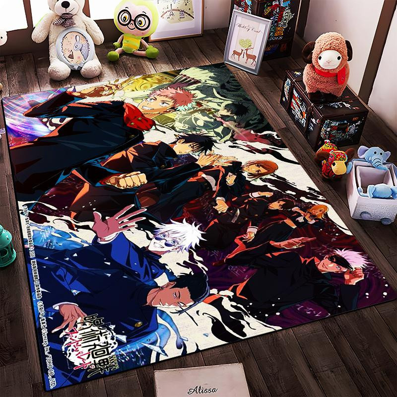 Haisilk Moon Anime-Teppich mit Jujutsu Kaisen Charakteren, rutschfest und waschbar, Rechteck, B/T: 60 x 40 cm, Multicolour - Bild 6