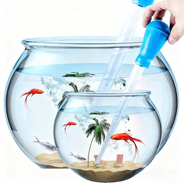 Aquarium-Wasserwechsler und Siphon zur Aquarienpflege in Blau, Länge: 29 cm - Bild 1